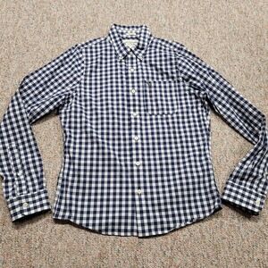 Abercrombie & Fitch Shirt Mens Large Blue Gingham Button Down Long Sleeve Muscle